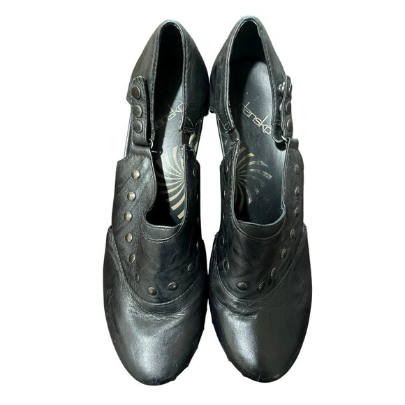 Dansko Leather Studded Heel Ryder Clogs Ankle Strap Black Y2K Size 42 / 11.5 - Picture 3 of 11